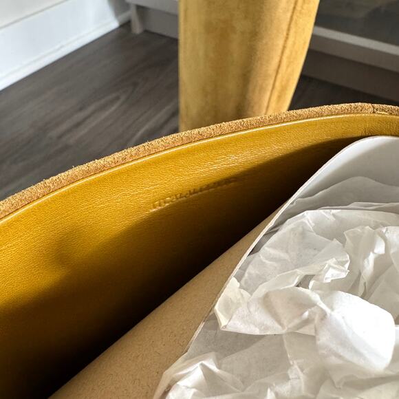 Burberry Storm Calf Suede Manilla Knee High Boots 36 NEW Kitten Heel Gold Bootie - Picture 5 of 8